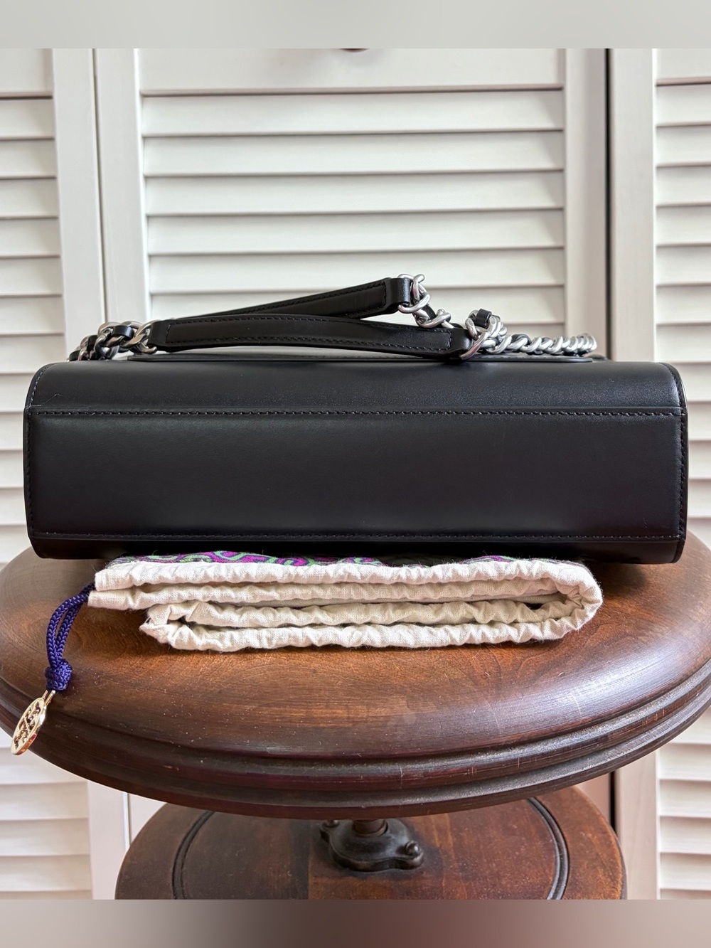 Tory Burch Fleming Perforated Leather Convertible Shoulder Bag - Picture 8 of 9